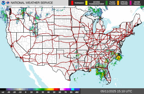 Weather radar map